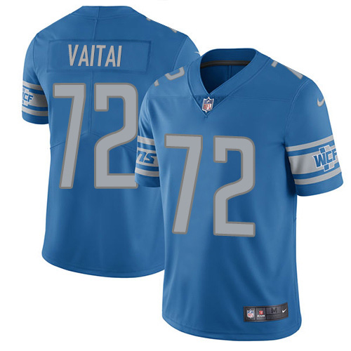 Detroit Lions #72 Halapoulivaati Vaitai Blue Team Color Men's Stitched Vapor Untouchable Limited Jersey Men's