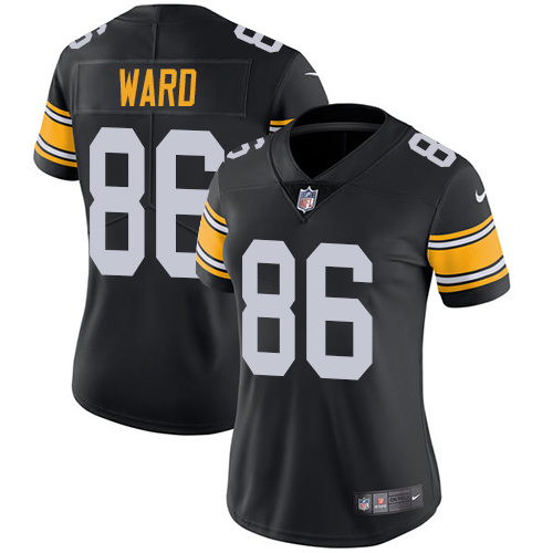 Pittsburgh Steelers #86 Hines Ward Black Alternate Women's Stitched Vapor Untouchable Limited Jersey Womens