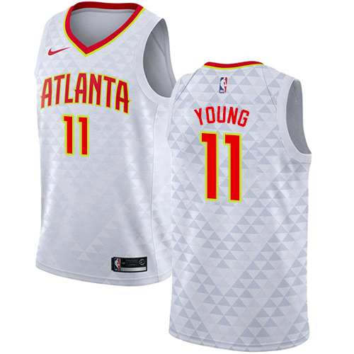 Atlanta Hawks #11 Trae Young White Womens Swingman Association Edition Jersey Womens