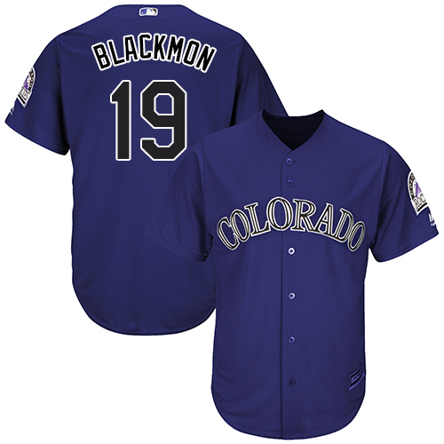 Colorado Rockies #19 Charlie Blackmon Purple New Cool Base Stitched Jersey Men's