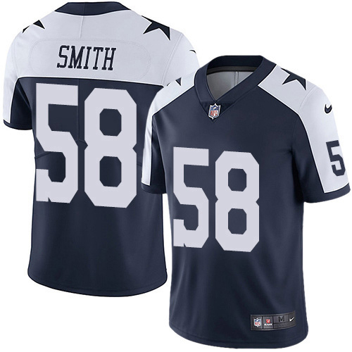 Dallas Cowboys #58 Aldon Smith Navy Blue Thanksgiving Men's Stitched Vapor Untouchable Limited Throwback Jersey Men's