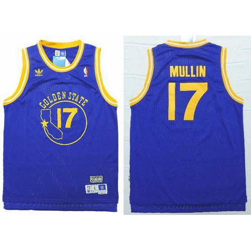 Golden State Warriors #17 Chris Mullin Blue New Throwback Stitched Jersey Mens
