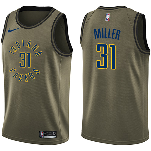 Indiana Pacers #31 Reggie Miller Green Salute to Service Youth Swingman Jersey Youth