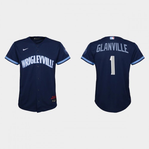 Chicago Chicago Cubs #1 Doug Glanville Youth 2021 City Connect Navy Jersey Youth