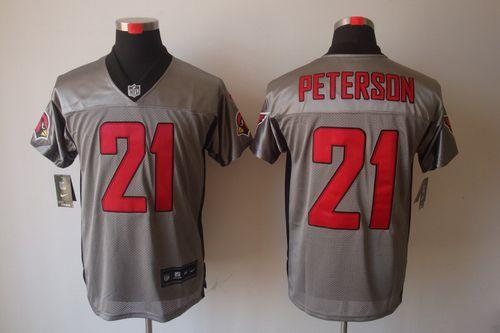 Cardinals #21 Patrick Peterson Grey Shadow Men's Stitched Elite Jersey
