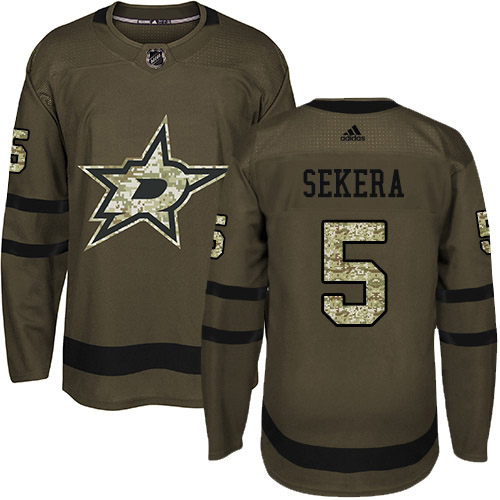 Adidas Dallas Stars #5 Andrej Sekera Green Salute to Service Youth Stitched Jersey Youth