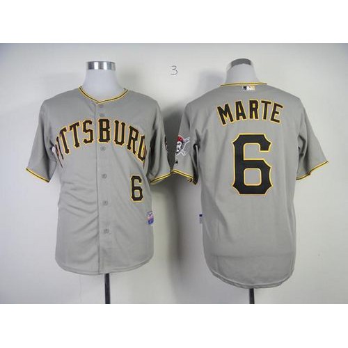 Pittsburgh Pirates #6 Starling Marte Grey Cool Base Stitched Jersey Men's