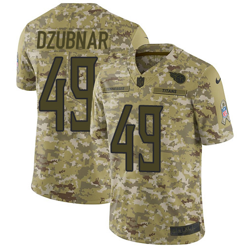 Tennessee Titans #49 Nick Dzubnar Camo Youth Stitched Limited 2018 Salute To Service Jersey Youth