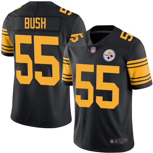 Pittsburgh Steelers #55 Devin Bush Black Men's Stitched Limited Rush Jersey Men's
