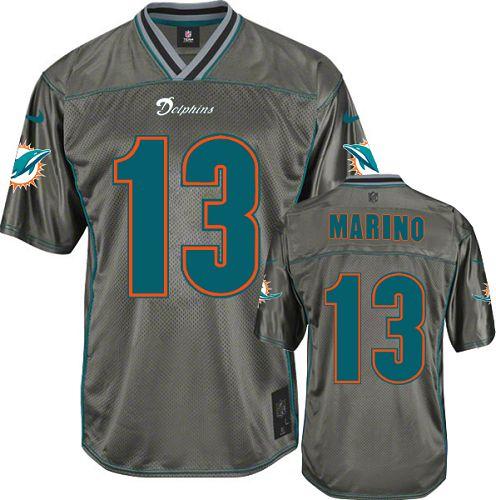 Dolphins #13 Dan Marino Grey Men's Stitched Elite Vapor Jersey