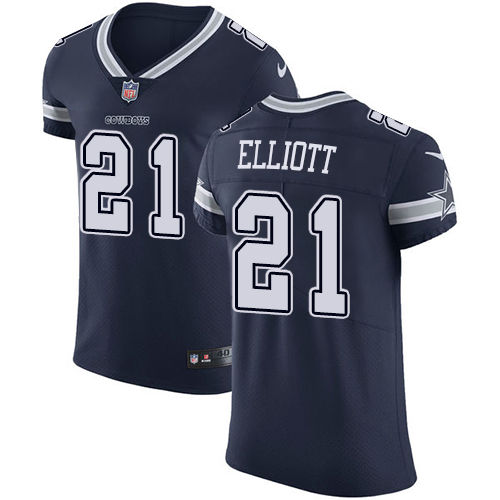Cowboys #21 Ezekiel Elliott Navy Blue Team Color Men's Stitched Vapor Untouchable Elite Jersey