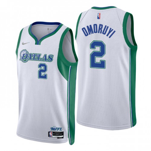 Dallas Dallas Mavericks #2 Eugene Omoruyi Mens White 2021/22 Swingman Jersey - City Edition Mens