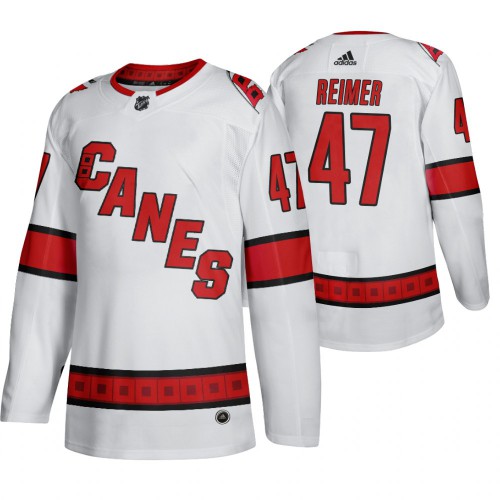 Carolina Carolina Hurricanes #47 James Reimer Men's 2019-20 Away Authentic Player White Stitched Jersey Men's