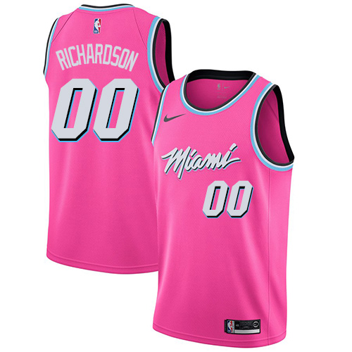 Miami Heat #00 Josh Richardson Pink Swingman Earned Edition Jersey Mens