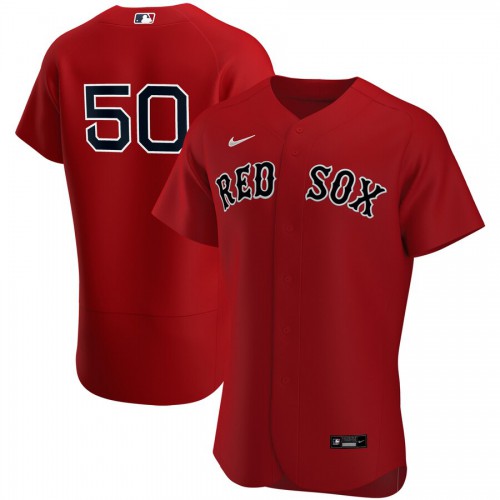 Boston Boston Red Sox #50 Mookie Betts Men's Red Alternate 2020 Authentic Player Team Jersey Men's