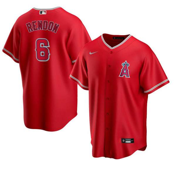 Men's Youth Women's Los Angeles Angels 6 Replica 2020 Red Alternate Team Logo Anthony Rendon Jersey