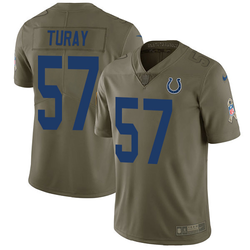 Indianapolis Colts #57 Kemoko Turay Olive Men's Stitched Limited 2017 Salute to Service Jersey Men's