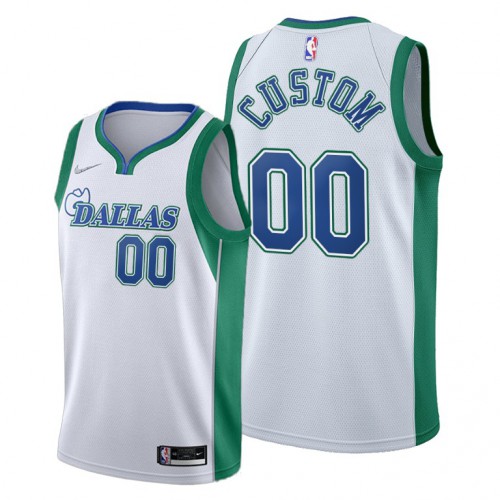 Dallas Mavericks Custom Men's 2021-22 City Edition White Jersey