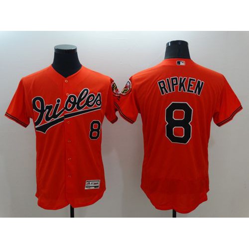 Baltimore Orioles #8 Cal Ripken Orange Flexbase Authentic Collection Stitched Jersey Men's