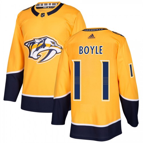 Adidas Nashville Predators #11 Brian Boyle Yellow Home Authentic Stitched Jersey Men's