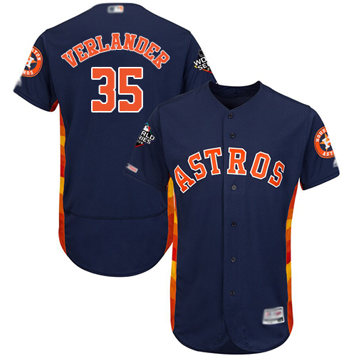 Houston Astros #35 Justin Verlander Navy Blue Flexbase Authentic Collection 2019 World Series Bound Stitched Jersey Men's