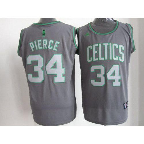 Boston Celtics #34 Paul Pierce Grey Graystone Fashion Stitched Jersey Mens
