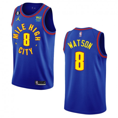 Denver Denver Nuggets #8 Peyton Watson Navy Mens 2022-23 Statement Edition Jersey Mens