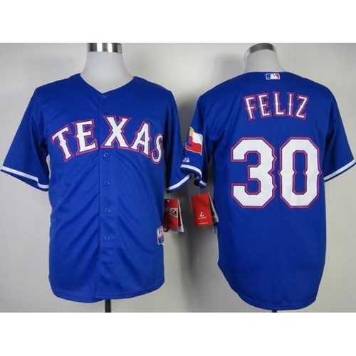 Texas Rangers #30 Naftali Feliz Stitched Blue Cool Base Jersey Men's