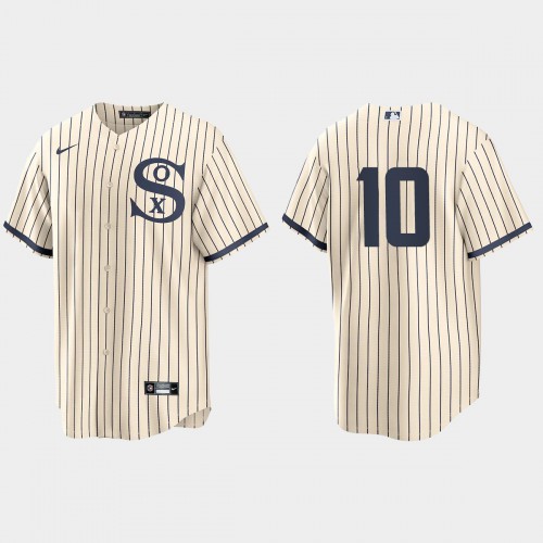 Chicago Chicago White Sox #10 Yoan Moncada Men's White 2021 Field of Dreams Game Jersey Men's