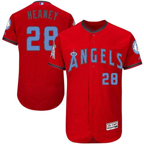 Los Angeles Angels of Anaheim #28 Andrew Heaney Red Flexbase Authentic Collection Father's Day Stitched Jersey Men's