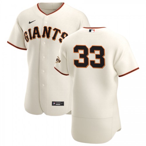 San Francisco San Francisco Giants #33 Darin Ruf Men's Cream Home 2020 Authentic Player Jersey Men's