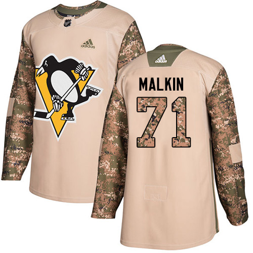 Adidas Pittsburgh Penguins #71 Evgeni Malkin Camo Authentic 2017 Veterans Day Stitched Jersey Men's
