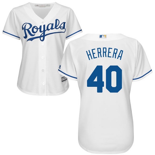 Kansas City Royals #40 Kelvin Herrera White Home Women's Stitched Jersey Womens