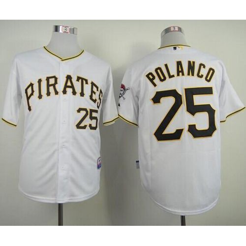 Pittsburgh Pirates #25 Gregory Polanco White Cool Base Stitched Jersey Men's