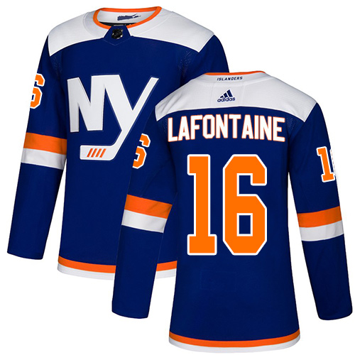 Adidas New York Islanders #16 Pat LaFontaine Blue Authentic Alternate Stitched Jersey Men's