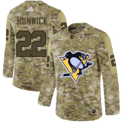 Adidas Pittsburgh Penguins #22 Matt Hunwick Camo Authentic Stitched Jersey Men's