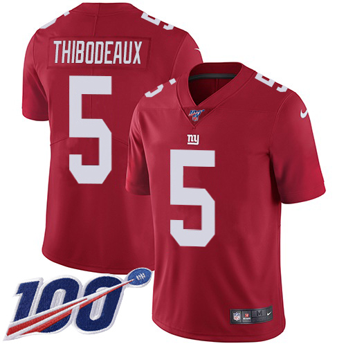 Giants #5 Kayvon Thibodeaux Red Alternate Youth Stitched 100th Season Vapor Limited Jersey