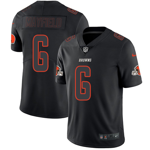 Cleveland Browns #6 Baker Mayfield Black Men's Stitched Limited Rush Impact Jersey Men's