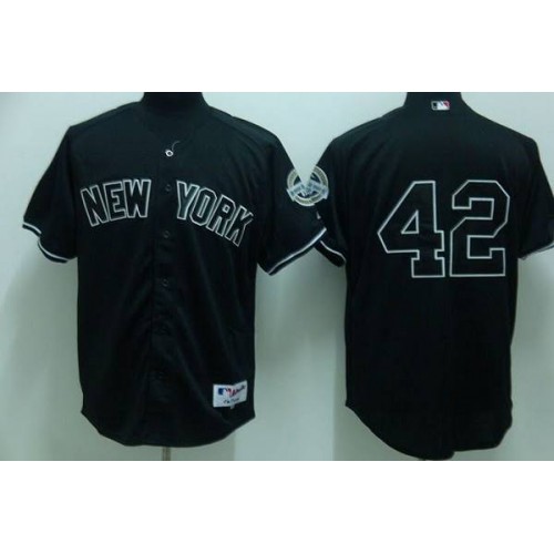 New York Yankees #42 Mariano Rivera Stitched Black Jersey Men's