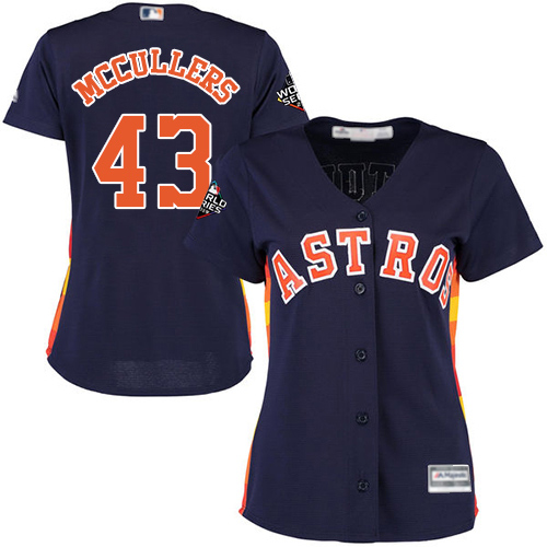 Houston Astros #43 Lance McCullers Navy Blue Alternate 2019 World Series Bound Women's Stitched Jersey Womens