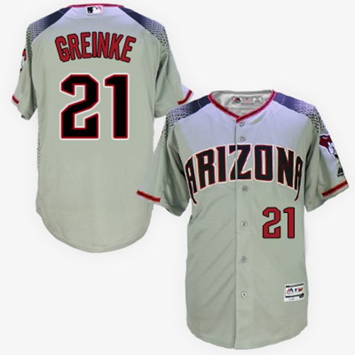 Arizona Diamondbacks #21 Zack Greinke Gray/Brick New Cool Base Stitched Jersey Men's