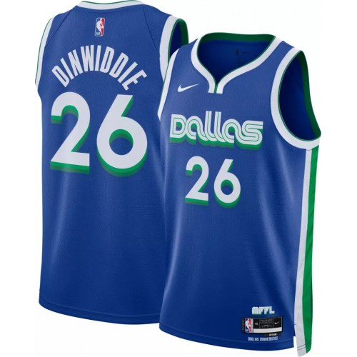 Dallas Dallas Mavericks #26 Spencer Dinwiddie Unisex Blue 2022-23 Swingman Jersey - City Edition Mens
