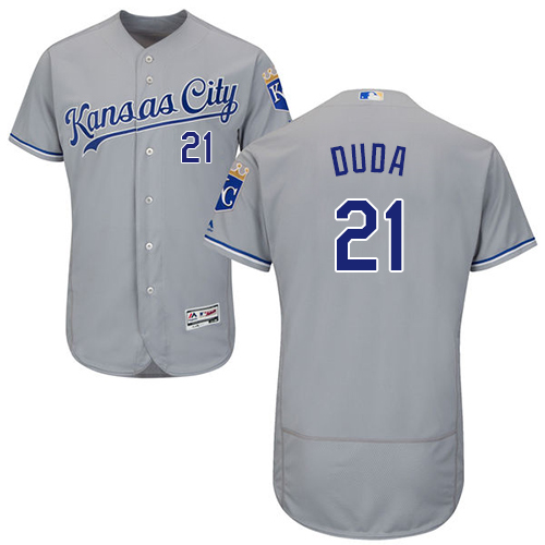 Kansas City Royals #21 Lucas Duda Grey Flexbase Authentic Collection Stitched Jersey Men's