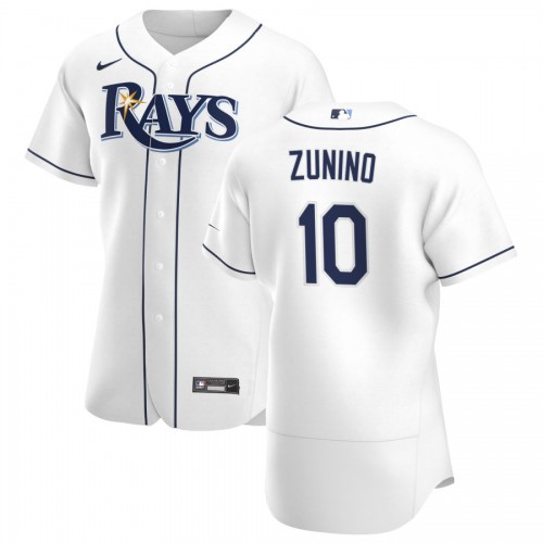 Tampa Bay Tampa Bay Rays #10 Mike Zunino Men's White Home 2020 Authentic Player Jersey Men's
