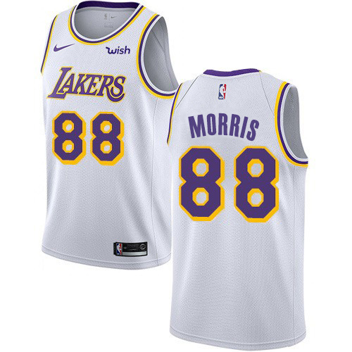 Los Angeles Lakers #88 Markieff Morris White Swingman Association Edition Jersey Mens