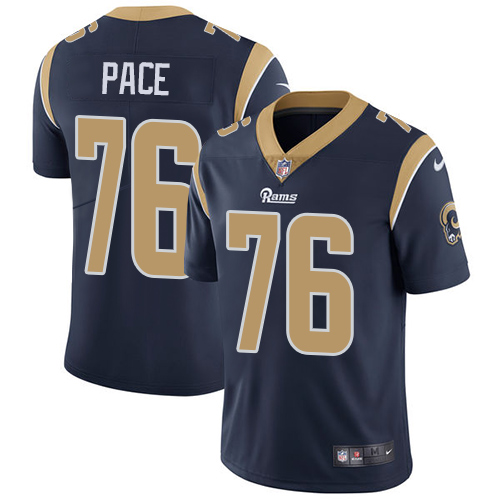 Los Angeles Rams #76 Orlando Pace Navy Blue Team Color Men's Stitched Vapor Untouchable Limited Jersey Men's