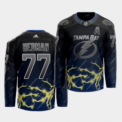 Adidas Tampa Bay Lightning #77 Victor Hedman 2021 City Concept Stitched Jersey - Black Men's