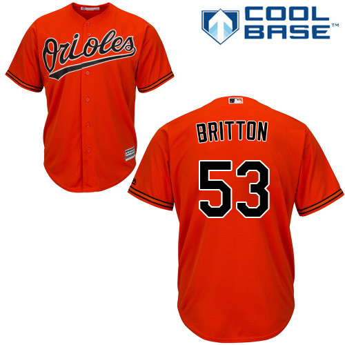 Baltimore Orioles #53 Zach Britton Orange Cool Base Stitched Youth Jersey Youth