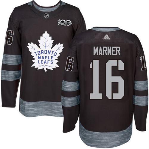 Adidas Maple Toronto Maple Leafs #16 Mitchell Marner Black 1917-2017 100th Anniversary Stitched Jersey Men's