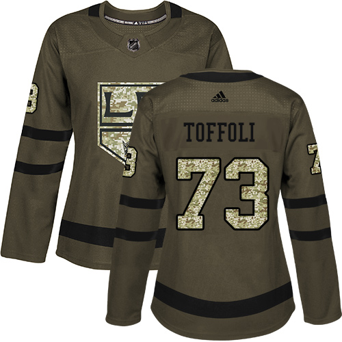 Adidas Los Angeles Kings #73 Tyler Toffoli Green Salute to Service Women's Stitched Jersey Womens